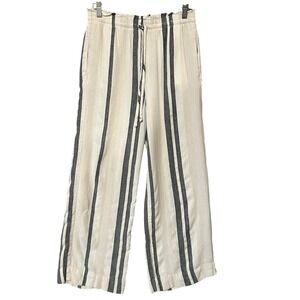 Cloth & Stone Smocked Wide Leg Pants Womens Small Boho Stripe Resort Beachwear